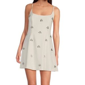 Gianni Bini Cream Embellished A-Line Mini Dress